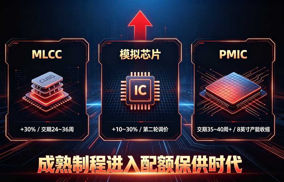 MLCC、模拟、PMIC三线告急：Q4调价落地，成熟制程进入配额保供