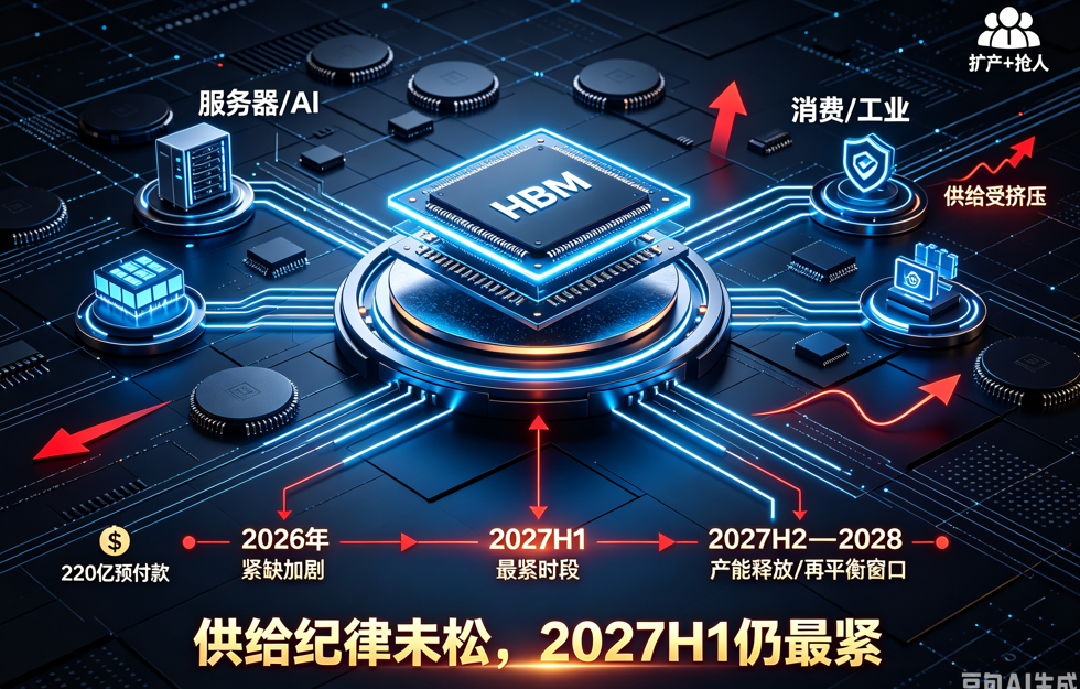 HBM4抽干存储产能，美光仅满足五成需求：原厂扩产抢人，2027H2前仍最紧