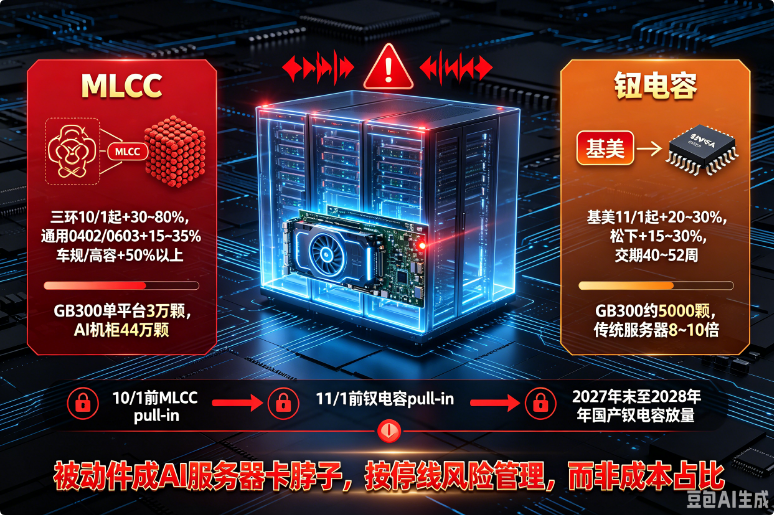 MLCC与钽电容双线告急：国内原厂提价，AI服务器被动件成卡脖子