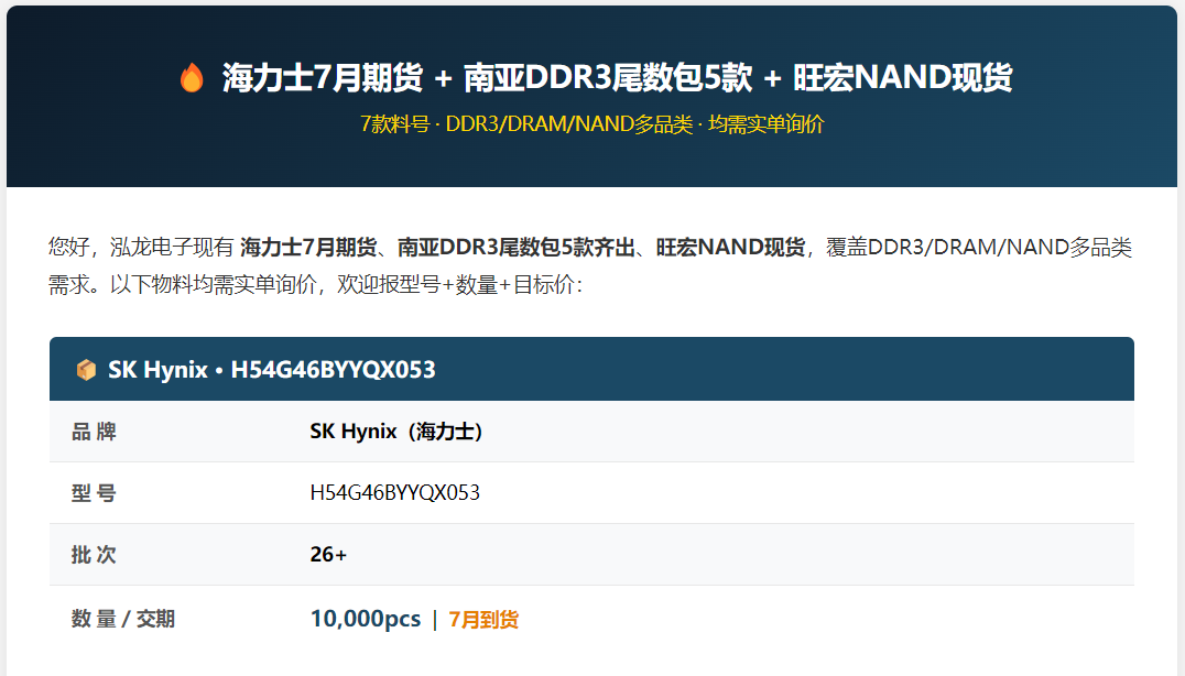 海力士、南亚DDR3、旺宏覆盖DDR3/DRAM/NAND